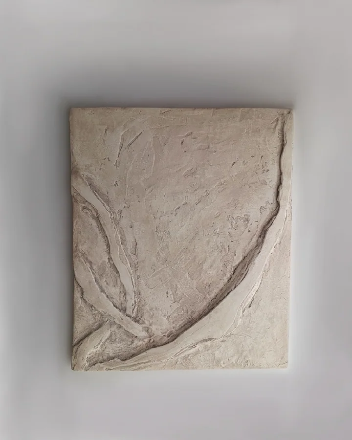 Strata 02, handmade cement textured panel